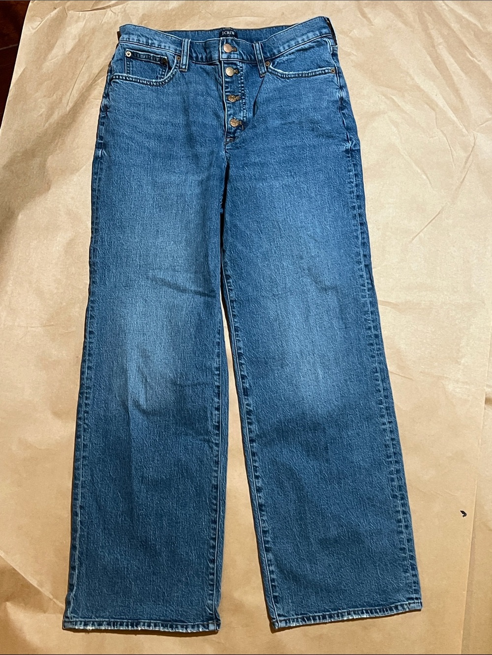 J. Crew Women's Full Length Wide-Leg Jeans in Medium Blue Denim size 30x30